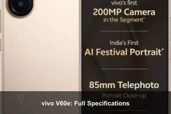 vivo V60e: Full Specifications